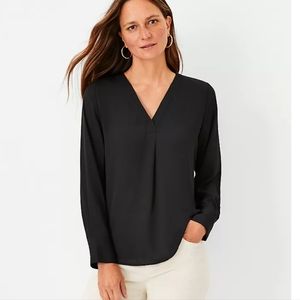 Mixed Media Pleat Front Top—Ann Taylor Factory